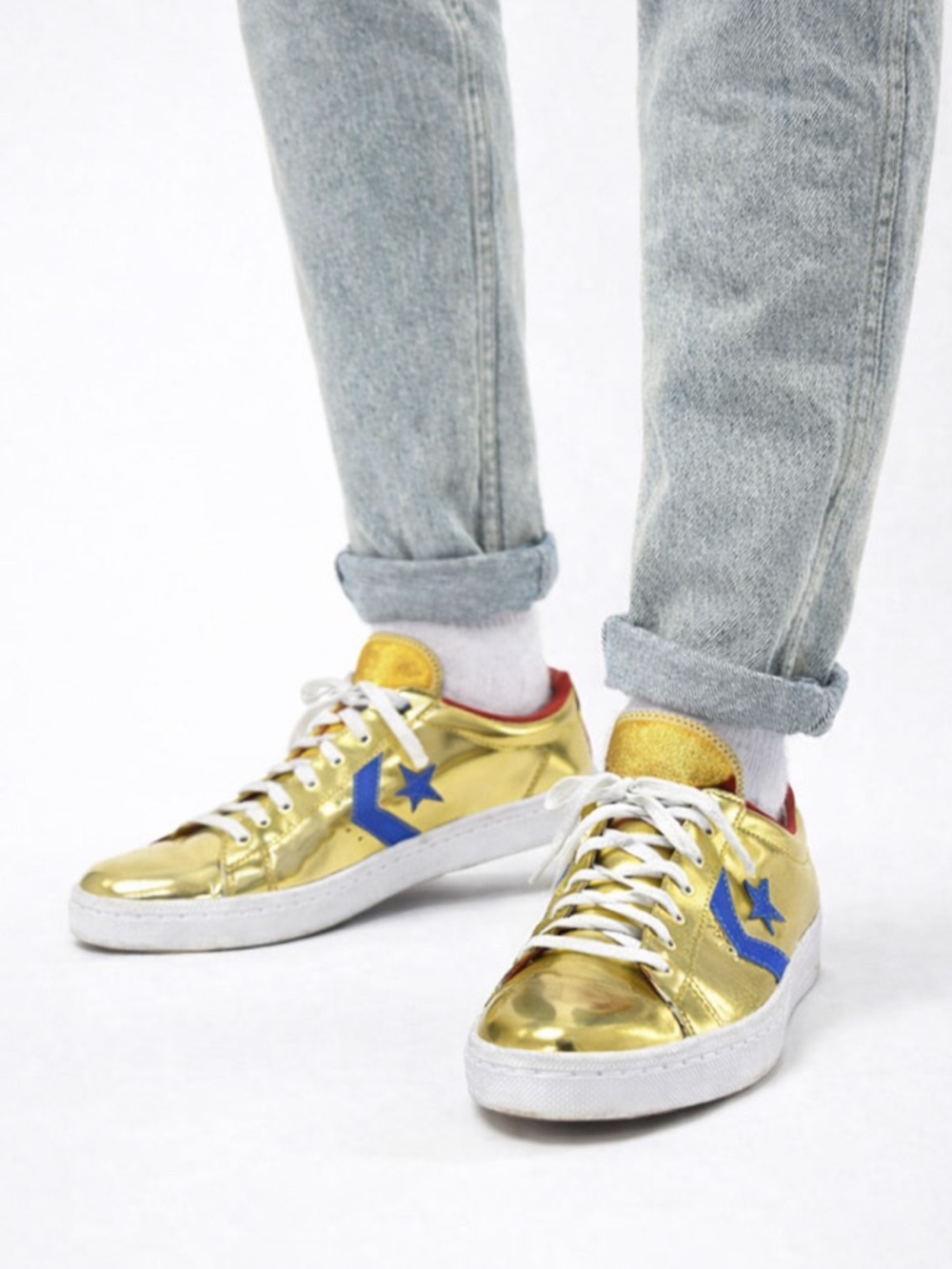 Converse Star Chevron Low Top Sneakers |  Metallic Gold